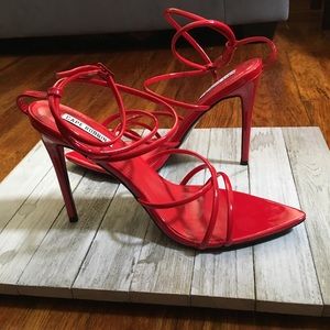 Strappy Red Heels - Lola Shoetique